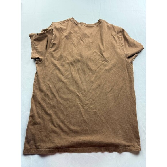 GUESS Embroidered Tee T-Shirt Mens Medium Brown USA Flag Patriotic Short Sleeve - Picture 7 of 9